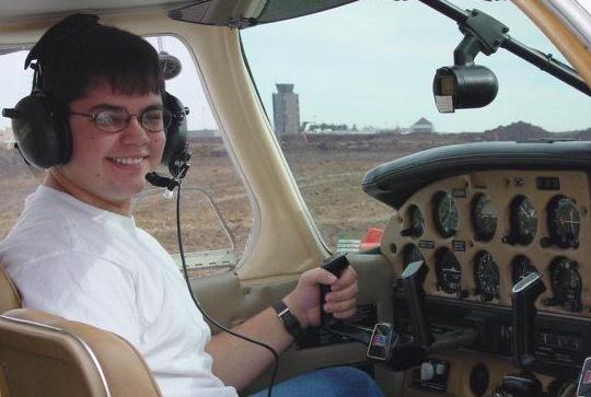 Jared after his first solo flight.