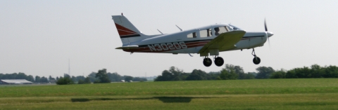 Picture of Jacob Fliginger taking off on a solo flight